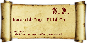 Wesselényi Milán névjegykártya